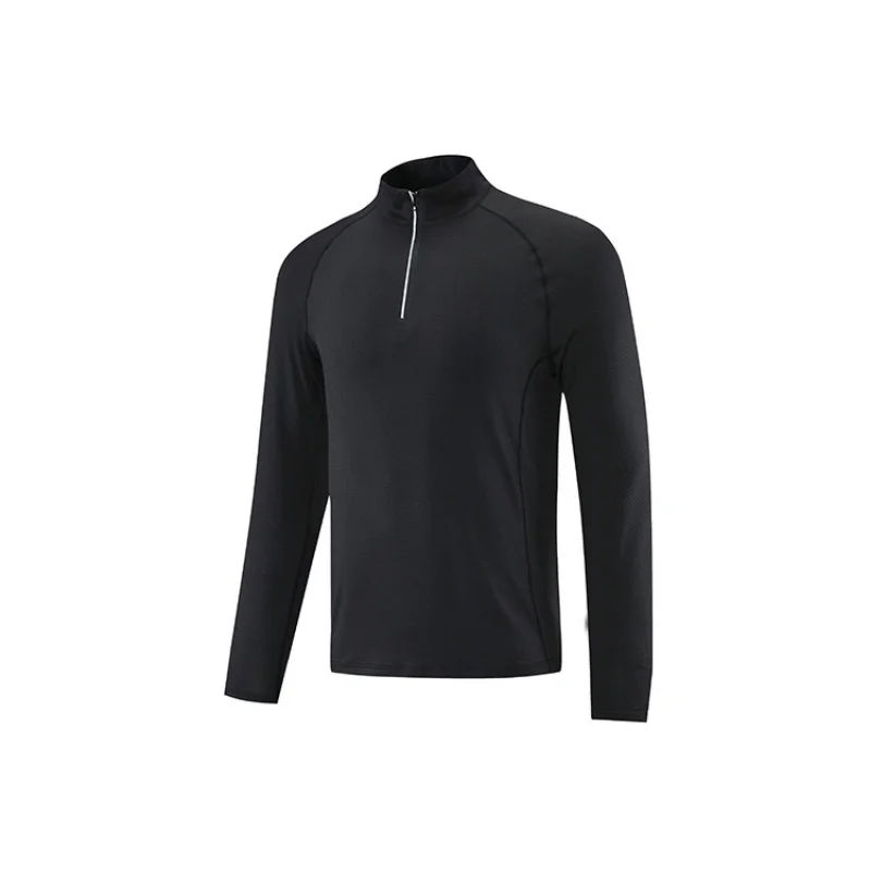 Compression Shirt Man Long Sleeve with Zipper Training Wear Men's Stand Collar Gym T Shirt Basketball Football Man Sportswear
