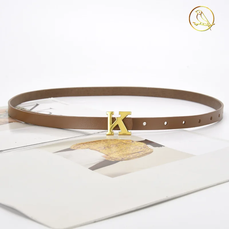 

Новинка 2022, женский кожаный тонкий ремень, Корейская версия, простой модный декоративный костюм для платьев, джинсов, кожаный дизайнерский ...