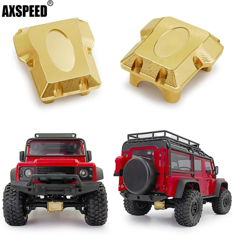 

AXSPEED 2 шт латунный передний чехол для 1/18 Traxxas Задний дифференциал моста Бронко Defender RC Crawler Car обновленные детали