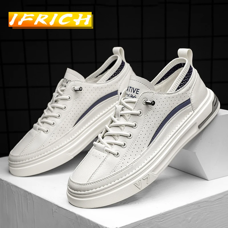 

New Trend Casual Shoes For Adult Breathable Hole Men Casual Sport Shoes Wearable Man Walking Shoe Comfortable Men Flats Footwear