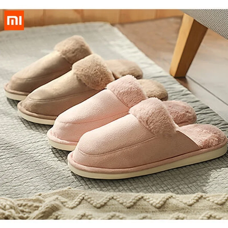 

Новинка, замшевые шлепанцы Xiaomi One Cloud, хлопковые нескользящие домашние зимние тапочки, теплая дышащая обувь для мужчин и женщин