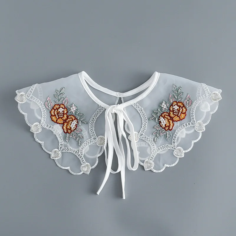 

Новый стиль, Цветочная рубашка, искусственный воротник, шаль для женщин, рубашка, платье, накидка на плечи, Маленькая женская накидка, тонкий накладной воротник на лето