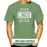 camiseta deportiva para hombre camisa personalizada con linux te da toda la casa bonita de algod%c3%b3n simple vintage