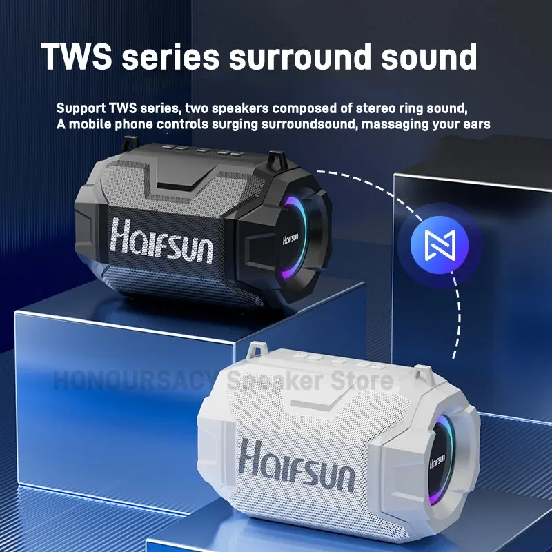 Портативный водонепроницаемый Bluetooth-динамик высокой мощности 30 Вт RGB с цветным