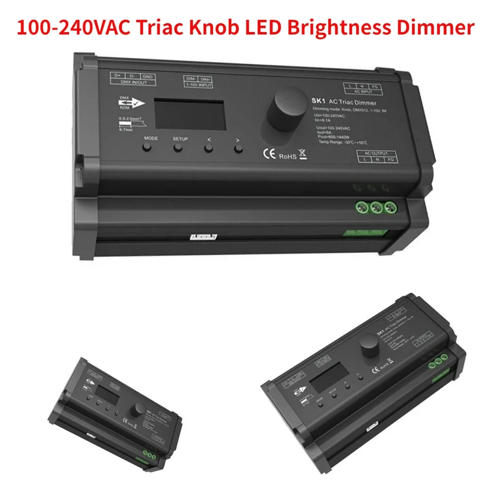 Регулятор яркости Triac светорегулятор 1CH * 6A SK1 DMX512 RF протокол сигнала 2 4G 1-10 В
