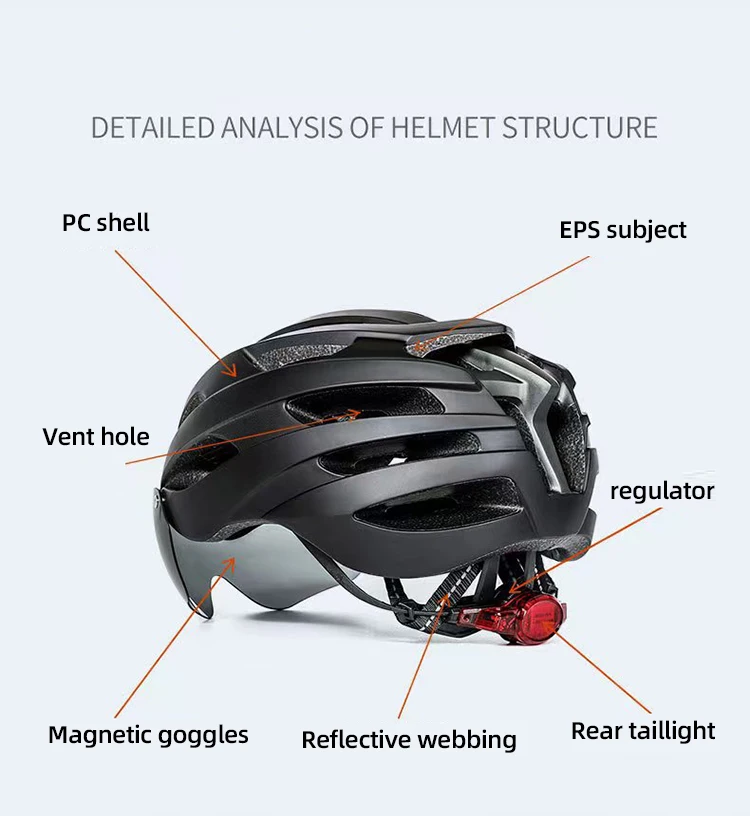 

XSB Riding helmet EPS Adult mountain bike helmet with wind lens helmet