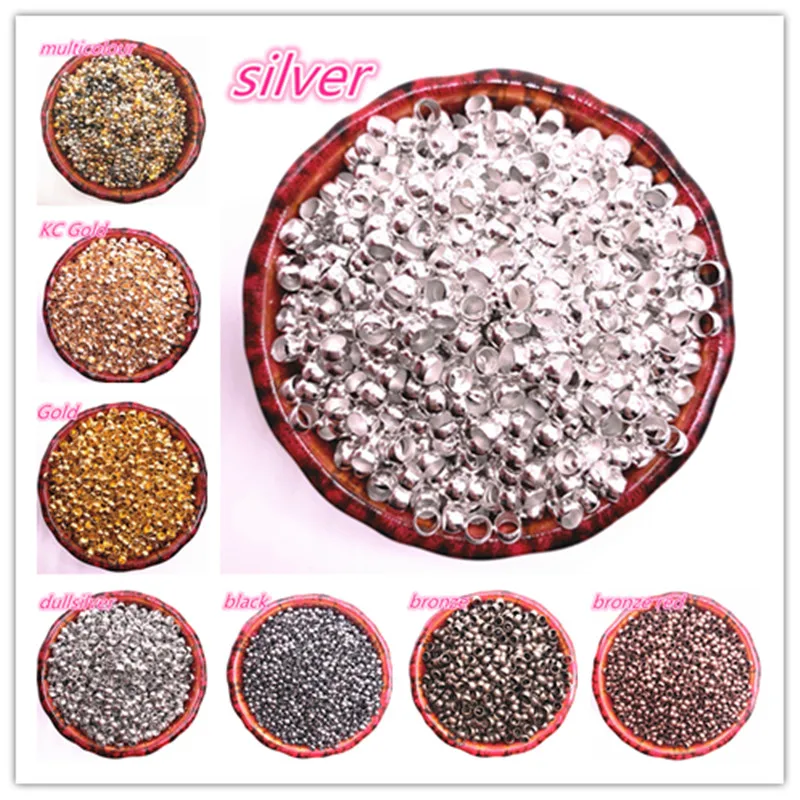 Новинка, медные шариковые Обжимные бусины диаметром 2/2, 5/3/4 мм, бусины для установки