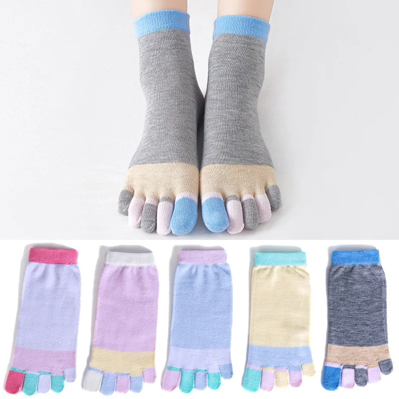 

Носки женские с пятью пальцами, новые хлопковые короткие носки на весну и осень, заводские товары, Симпатичные носки с влагоотводящим носко...