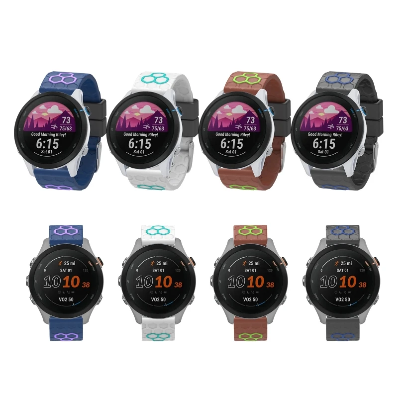 

Soft Strap Compatible with Forerunner255 Waterproof Bracelet Durable Smart Watch Fashion Band Belt Loop Sports Wristband