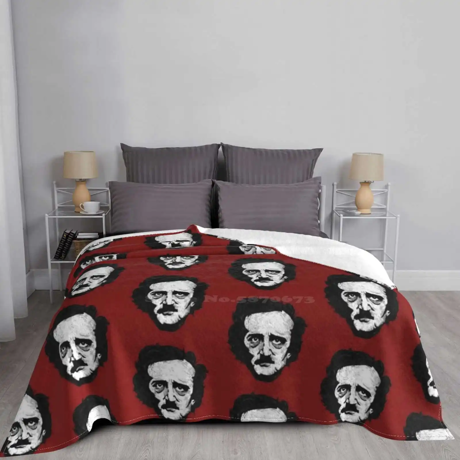 Edgar Allan Poe Fashion Soft Warm Throw Blanket Jake Smithies Edward Gorey Tim Burton Jakesmithies Madilloth Illustrated
