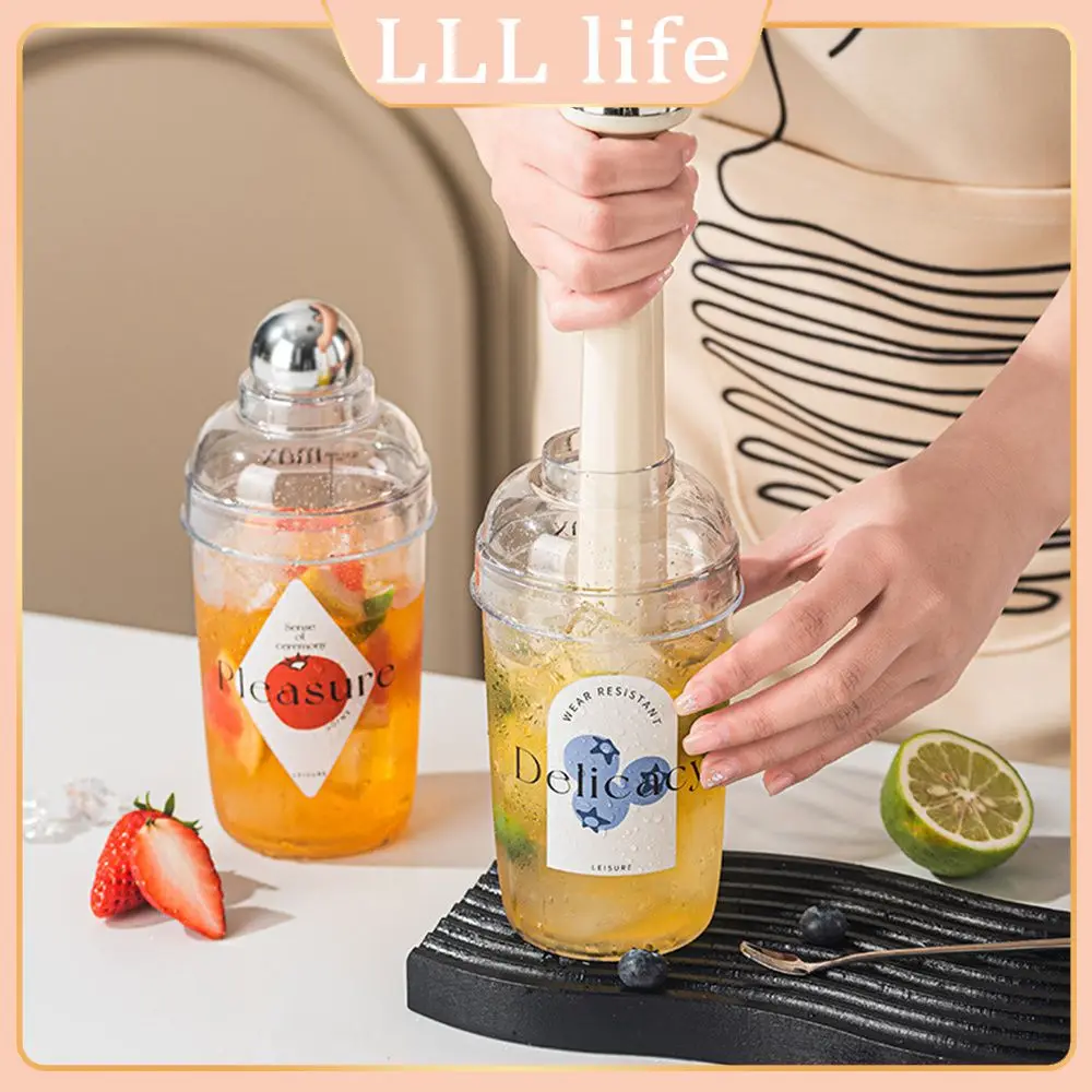 

Transparent Mixer Cup Thickening Pet Tea Shop Special Milk Snow Grams Mug Plastic Cocktail Shaker Kitchen Bar Tool With Scale