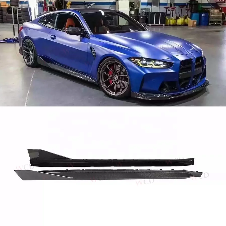 Сухие боковые юбки из углеродного волокна для BMW G80 G82 G83 M4 2021 2022 MP стиль сплиттер