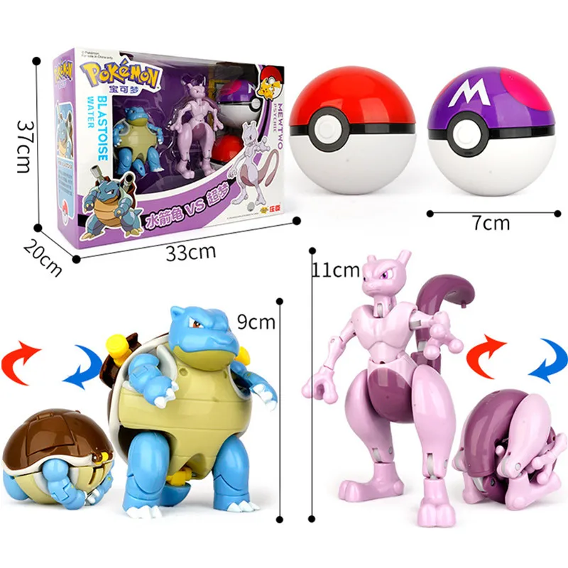 Pokemon Genuine Elf Ball Deformation Toys Pocket Monster Pet Pokeball Pikachu Anime Figure Model Dolls Kids Gift |