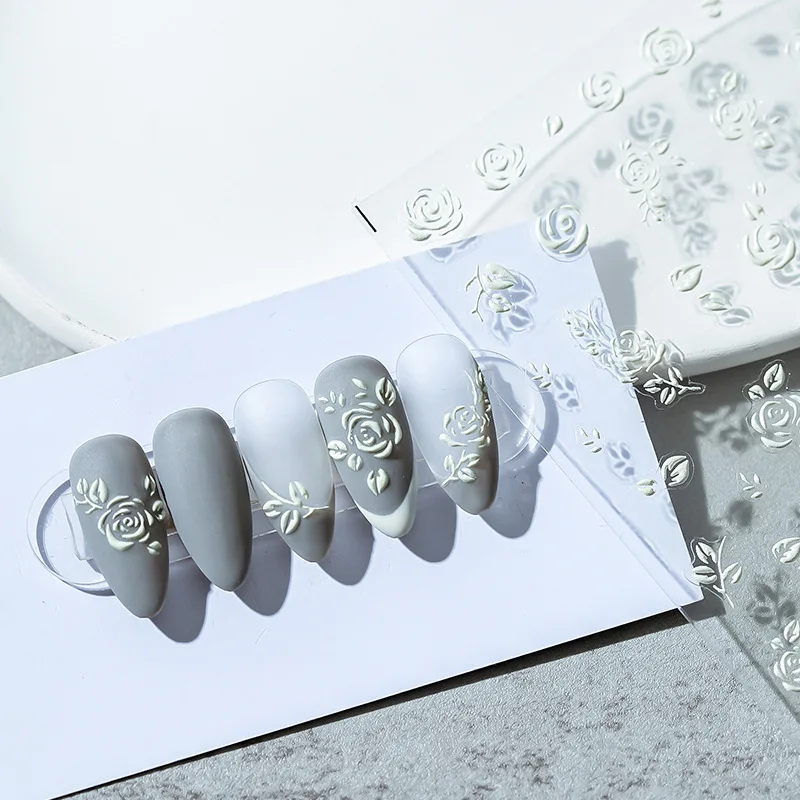 

5D тисненые самодельные наклейки для дизайна ногтей прекрасный ребенок медведь слайдер клейкие наклейки для ногтей женские красивые милые ...