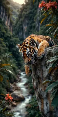 Алмазная живопись Fullcang Маленький тигр