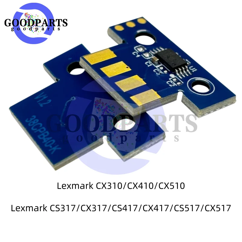 Фото 4 шт. чипов для тонер-картриджей Lexmark CX310, CX410, CX510, CS310, CS410, CS510, CS317, CX317, CS417, CX417, CS517, CX517 (чипы сброса) №1