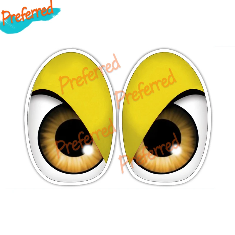 

Мультяшные милые большие глаза, различные цвета, наклейки на автомобиль, мини-купер, аксессуары для фар автомобиля, бампер, шлем, багажник, наклейки Mazda