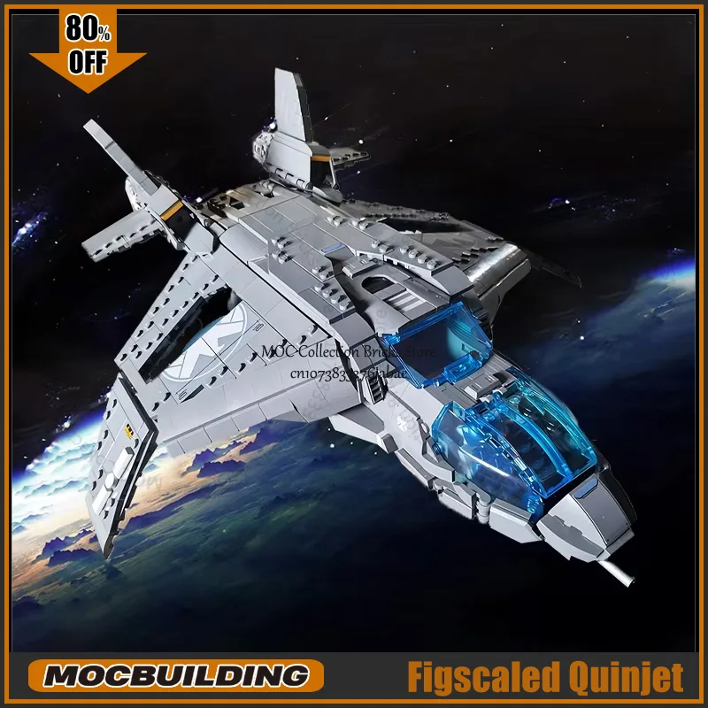 Фото Конструктор MOC «Космический истребитель» в стиле Quinjet из серии фильмов, модель космического самолета, технологические блоки, классическая игрушка, подарки №2