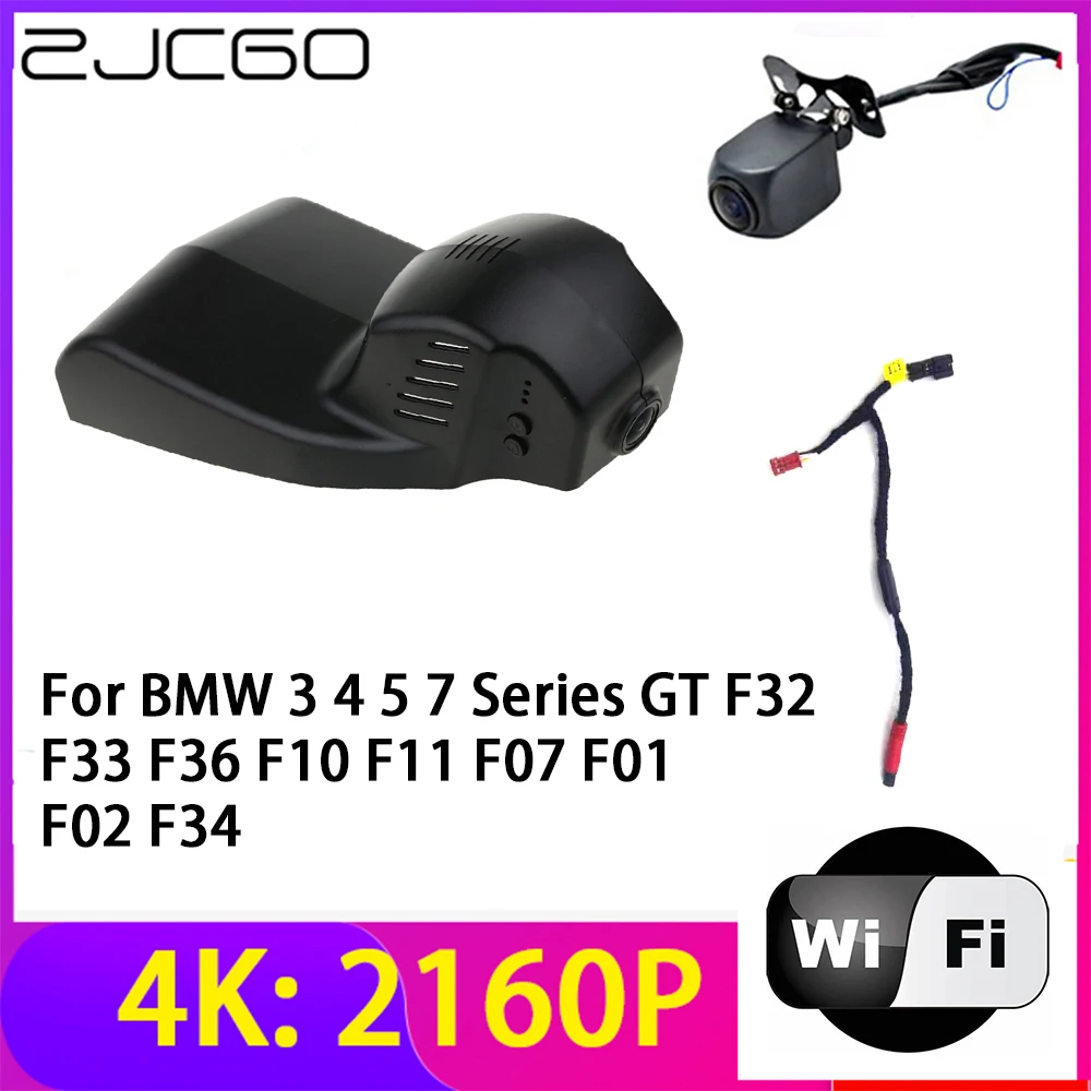 

Видеорегистратор ZJCGO 4K 2160P, Wi-Fi, ночное видение, для BMW 3 4 5 7 Series GT F32 F33 F36 F10 F11 F07 F01 F02 F34