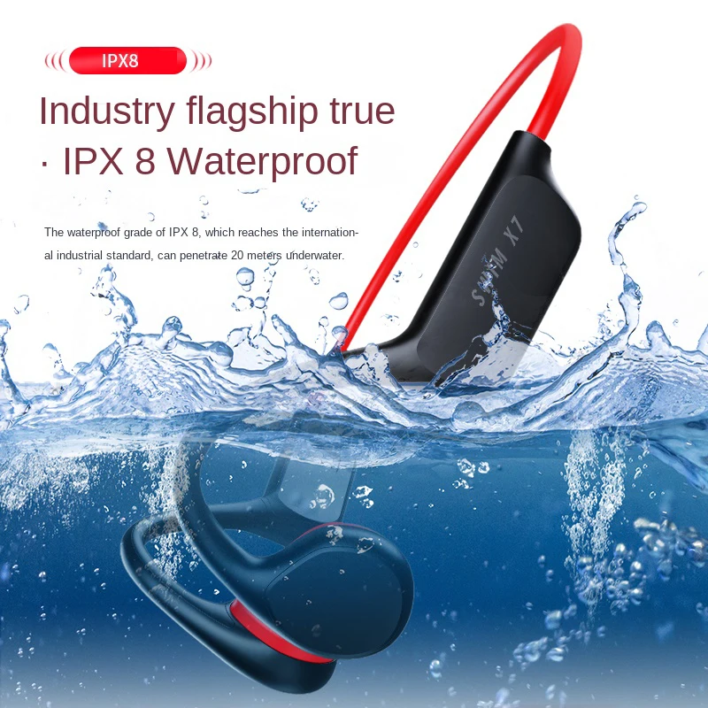 

TWS Bluetooth Беспроводные наушники с костной проводимостью, IPX8 водонепроницаемые наушники с микрофоном, гарнитура для спорта, плавания, для смар...