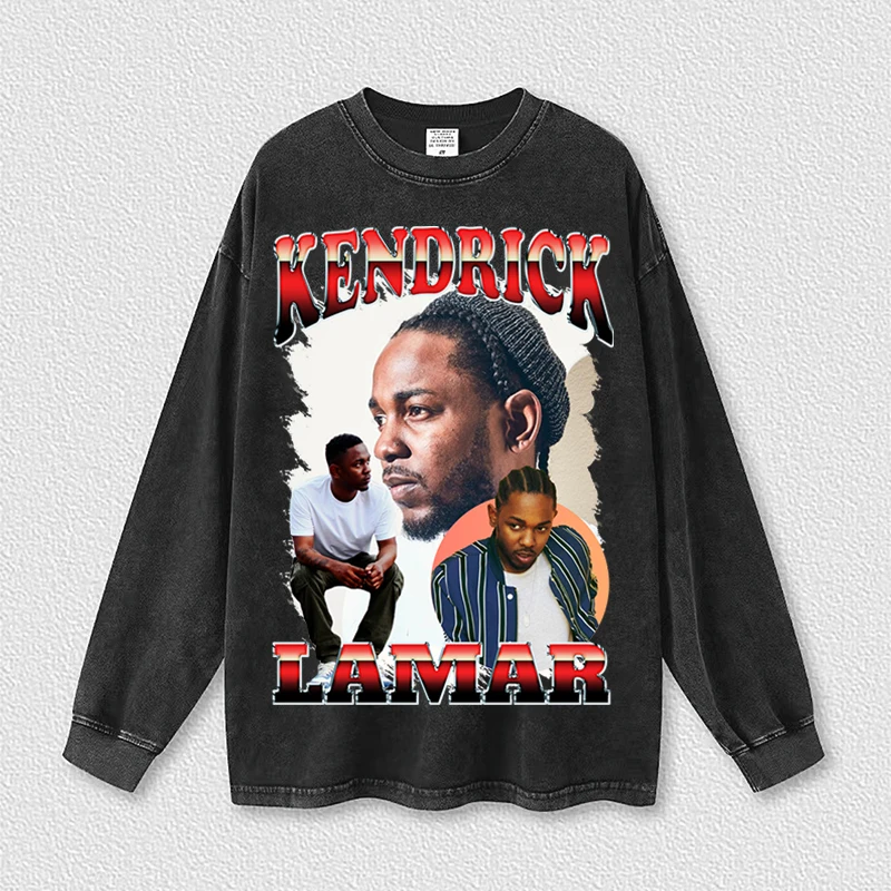

Autumn New KENDRIK LAMAR Print Rock Singer Men's Oversized Clothing Women Cotton Long Sleeve T-Shirts Hip Hop Harajuku Style Top