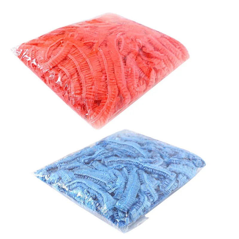

100Pcs Clear Disposable Plastic Shower Bath Caps For Spa Hair Salon For Hotel/Home Use