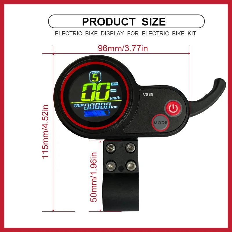 Дисплей awsurge V889 для электровелосипеда 24В/36В