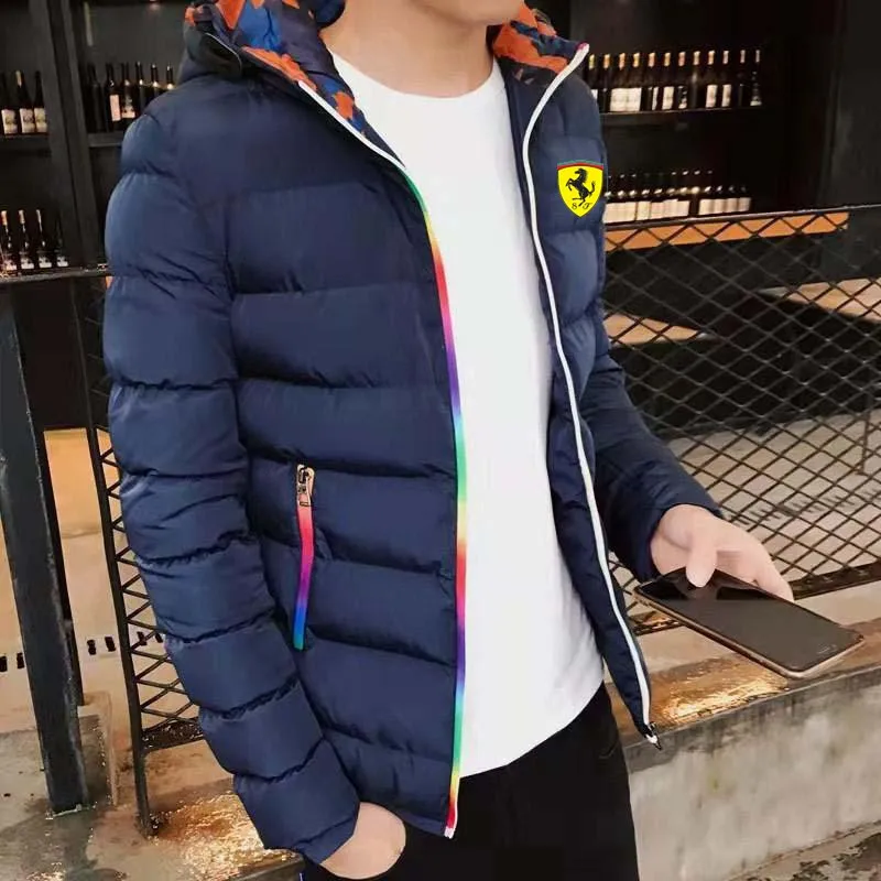 New fashion men's autumn and winter hooded down jacket men's warm jacket casual fashion men's down jacket