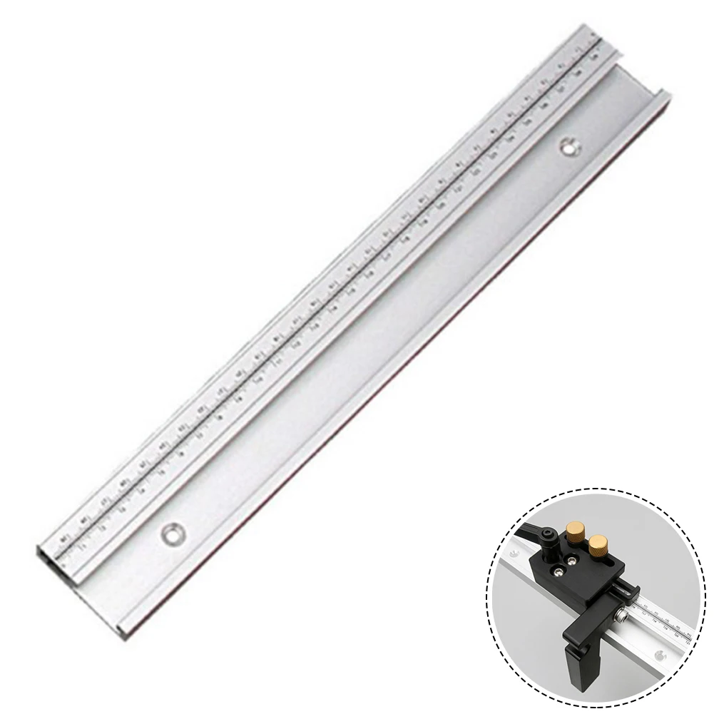 

300mm T-track Chute Scale Universal Push Handle Dedicated Backer Limit Modified Woodworking Aluminum Alloy Slider 2 Holes