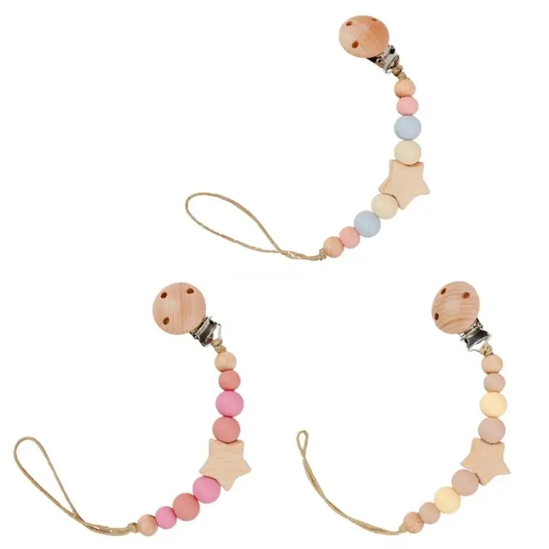 

Pacifier Clip Paci Holder Baby Boys Girls Teething Beads Soothie Binky- Clip Teether Toy Best- Gift Idea- for Toddlers /