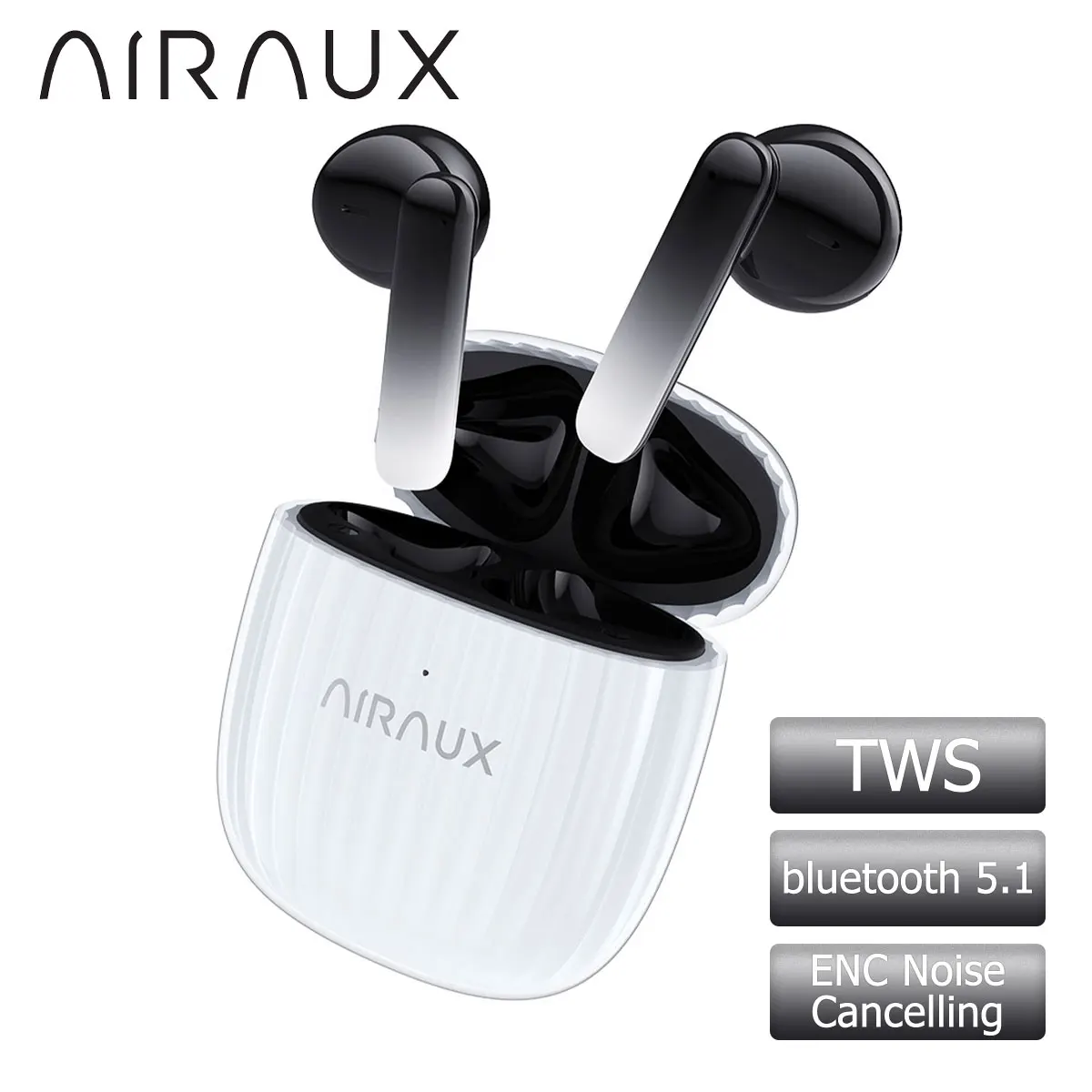 

AirAux AA-UM13 TWS bluetooth V5.1 Earphones Noise Cancelling IPX4 Waterproof Headset Support Voice Assistant ENC Noise Reduction