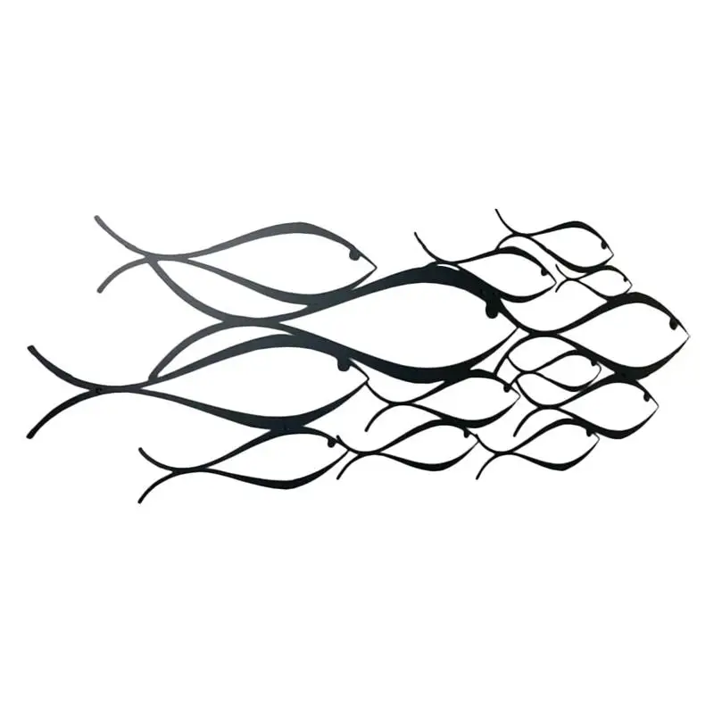 

Exquisite Black Artistic Wall Ornament Fish Wall Decor Fish Swarm Decor Wall Pendant Wall Art for Study Room Living Room Office