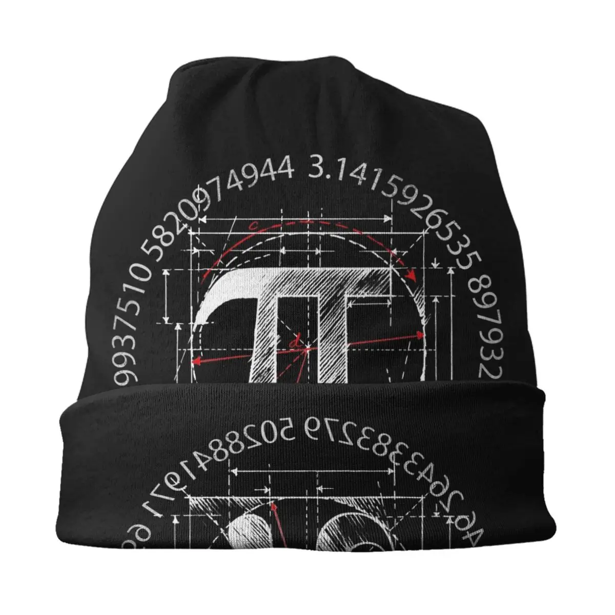 Шапка-бини с рисунком линий на заказ зимняя шапка унисекс Homme вязаные шапки