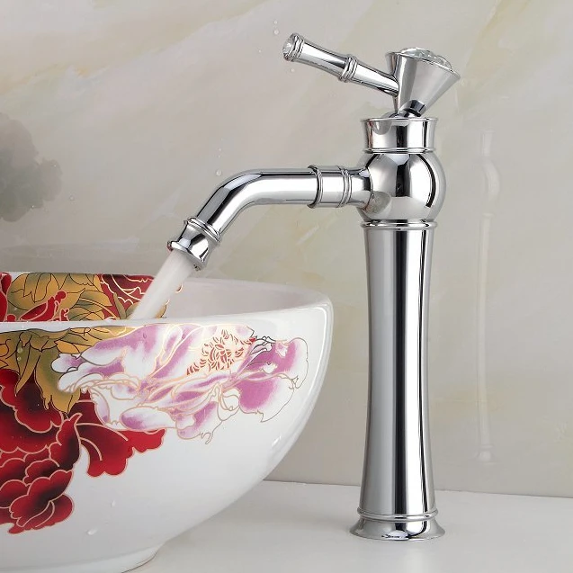 

Basin Faucets Modern Chrome Plated Single Hole Washbasin tap Artistic Basin faucet Hot And Cold Mixer Taps Faucet