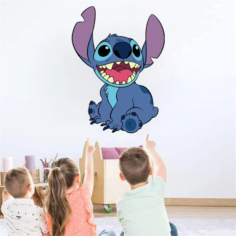 Фото Лило и Стич мультфильм Стич наклейки на стену для детской комнаты дома спальня ПВХ Декор мультфильм фильм настенные художественные наклейки №2