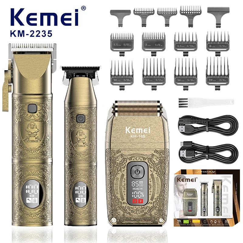 KEMEI набор машинок для стрижки волос профессиональные парикмахерские