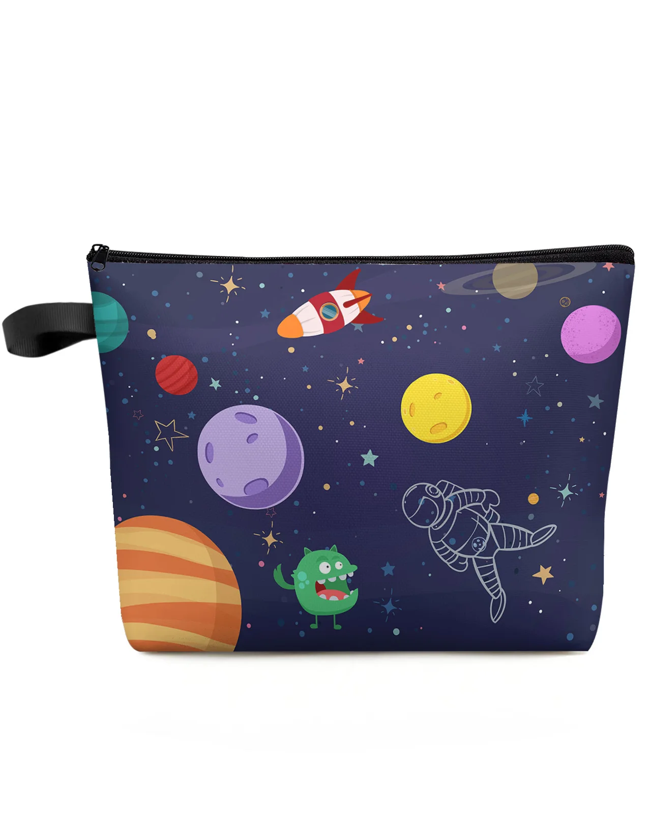 

Cosmic Cartoon Planet Sun Astronaut Makeup Bag Pouch Travel Essentials Women Cosmetic Bags Toilet Organizer Storage Pencil Case