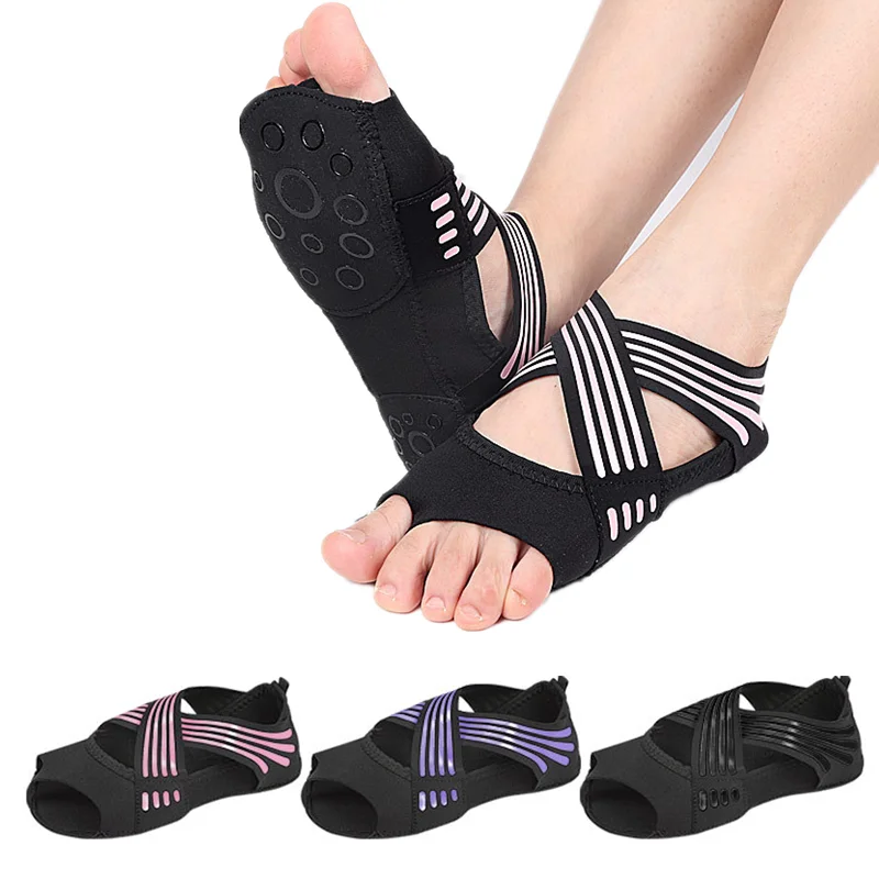 

Women Socks Non-Slip Gym Yoga Shoes Flat Anti-Slip Sole Ballet Fitness Dance Shoes Pilates Yoga Shoes Socks Foot Support Brace