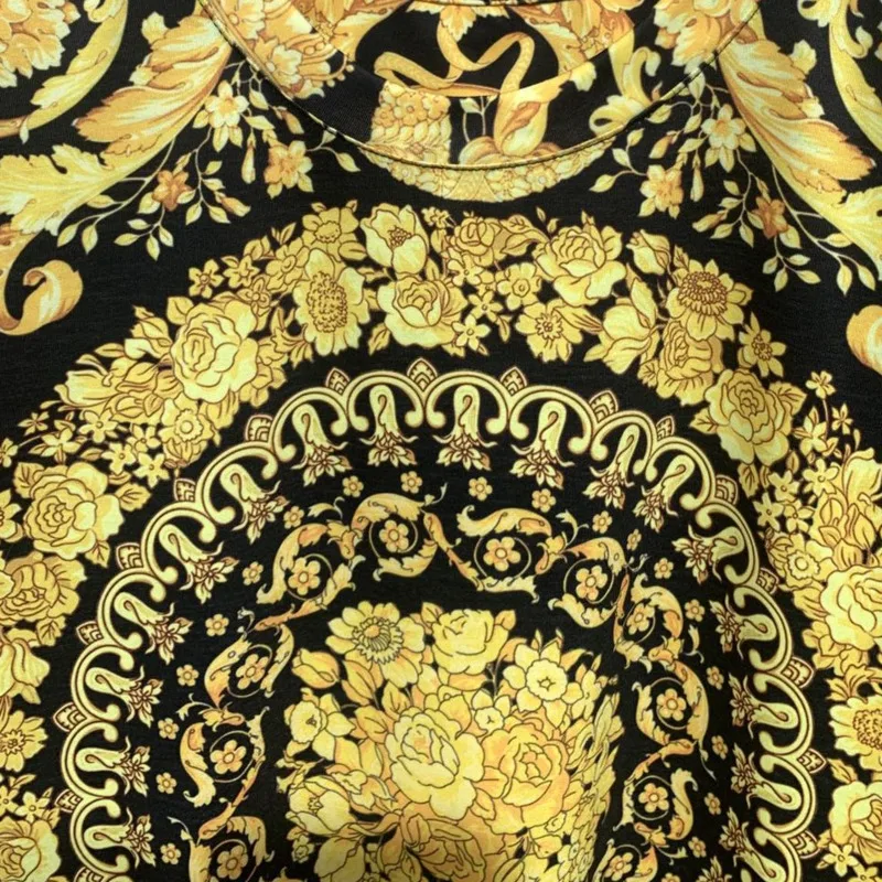 Футболка мужская с коротким рукавом роскошная рубашка в стиле ретро принтом