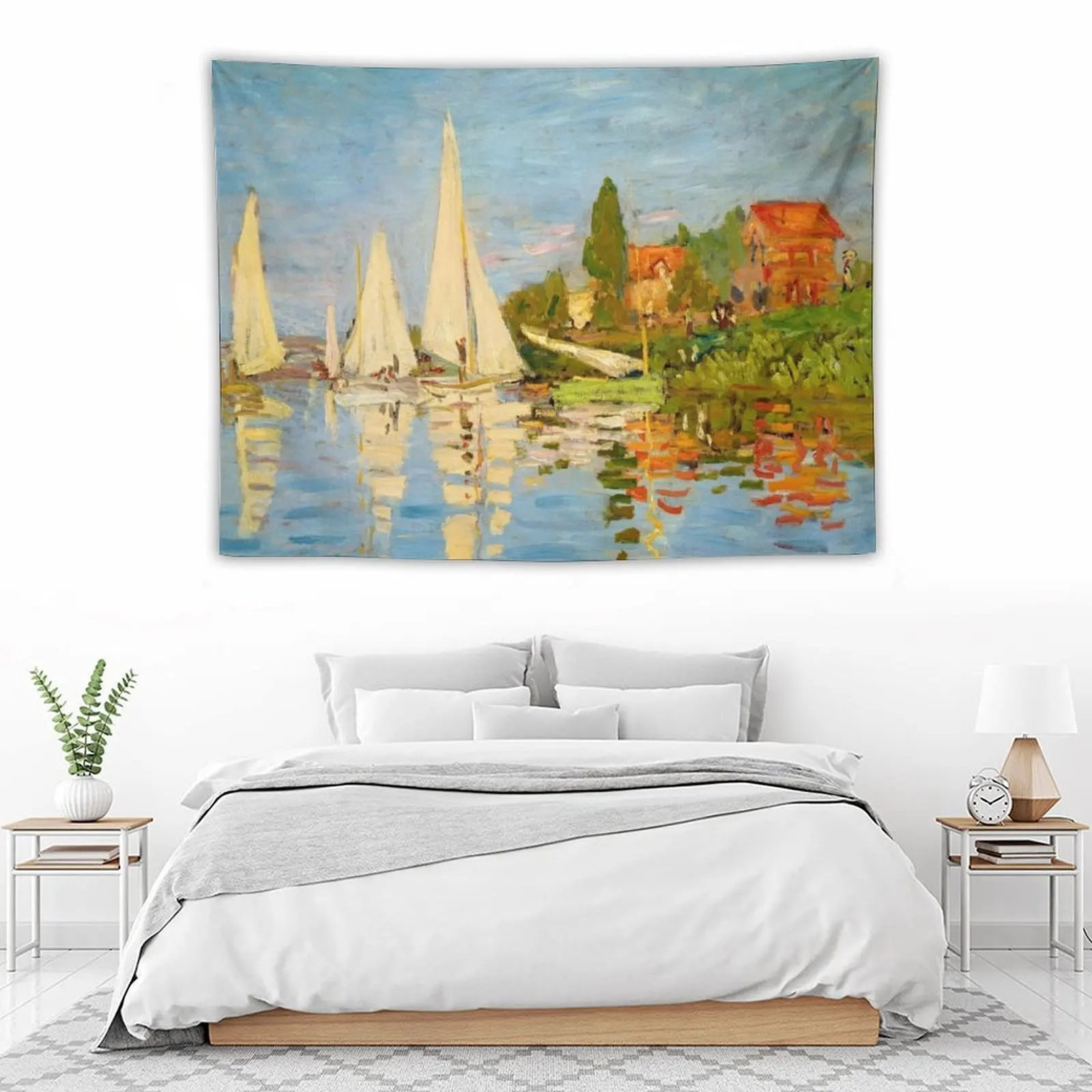 Claude Monet Régate à Argenteuil - Regatta at Гобелен Грибной Декор дома Украшение для домашнего