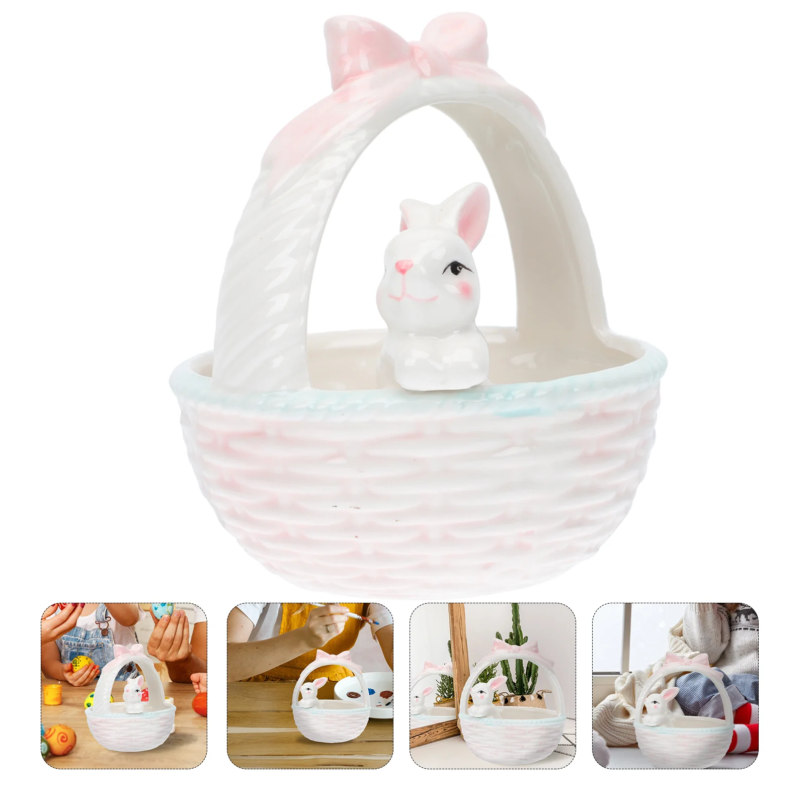 

Cupcake Toppers Easter Bunny Miniature Outdoor Table Decor Rabbit Figures Fairy Animal Figurines Basket