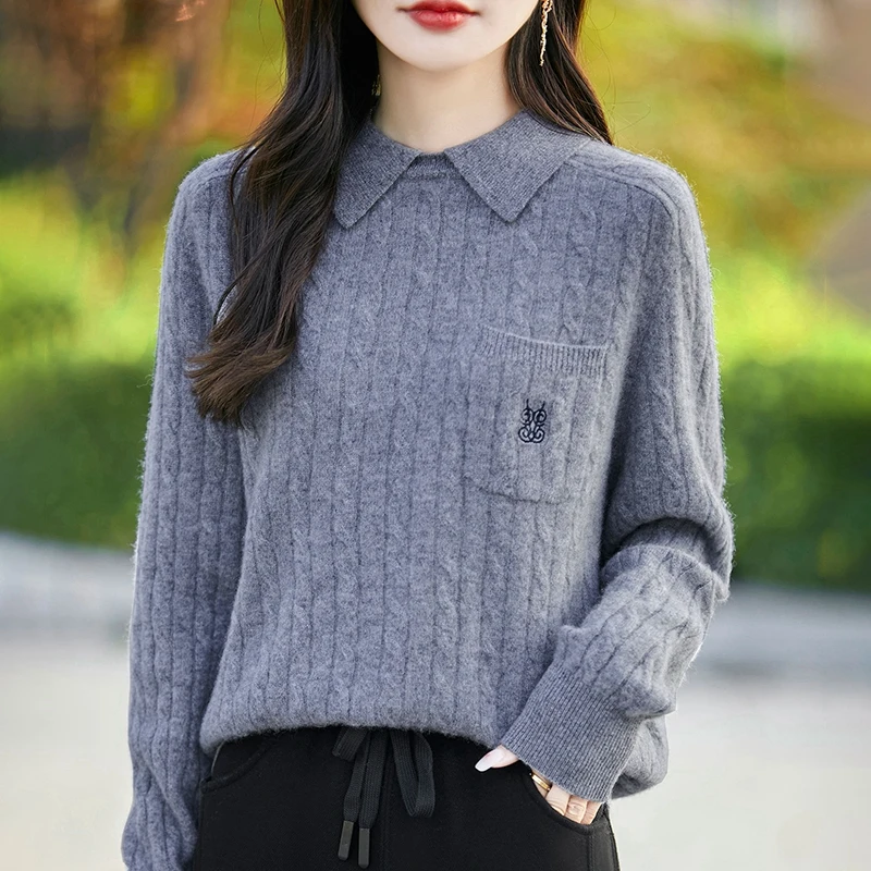 Новый женский пуловер 100 вязаный модный свитер из австралийской шерсти в