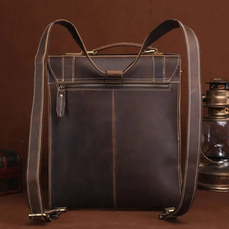 Кожаный рюкзак Crazy Horse сумка-мессенджер на одно плечо школьная сумка унисекс в