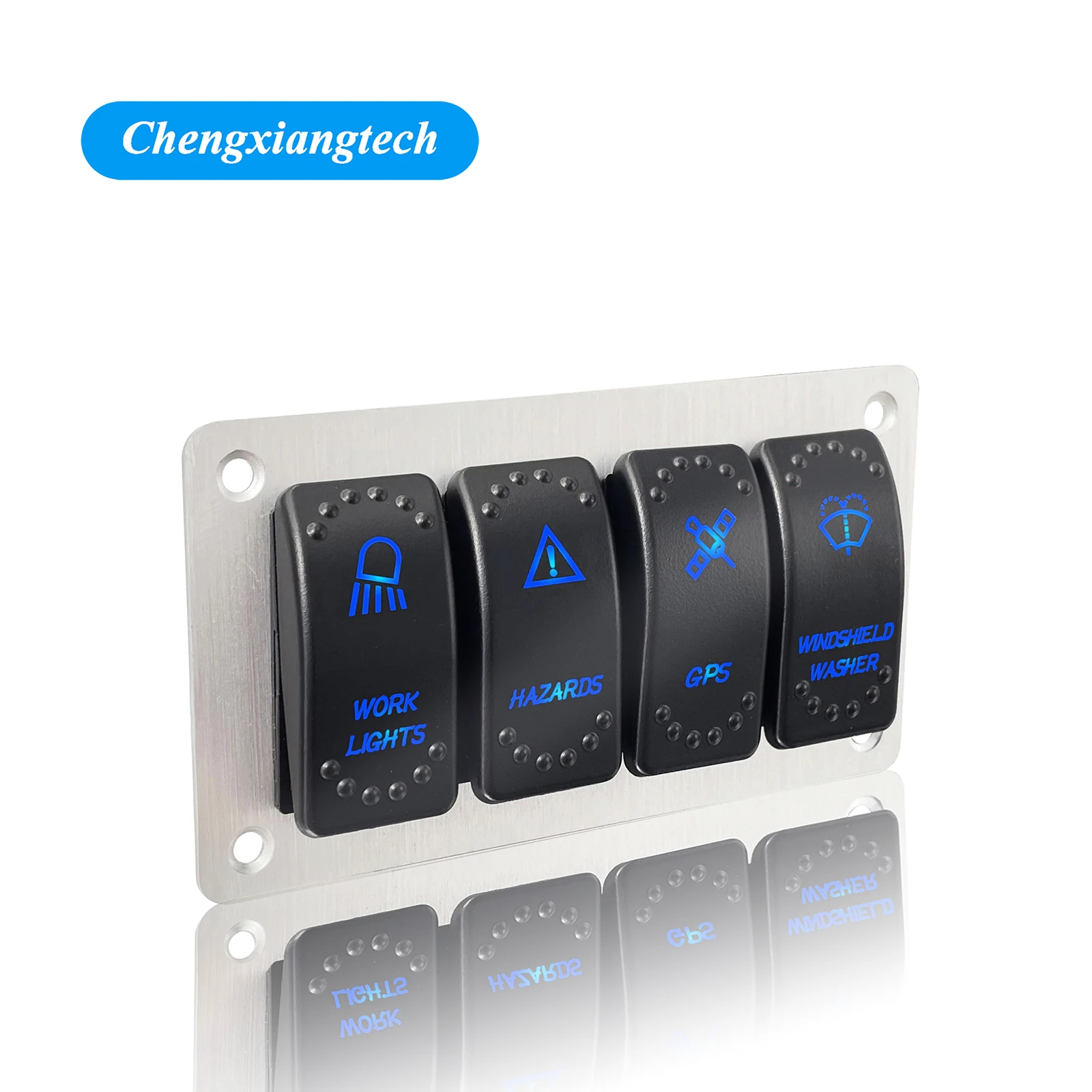12 В, 24 В, 4-х клавишная алюминиевая клавишная панель, Синяя светодиодная Новая лазерная Водонепроницаемая переключатель IP68 для автомобиля, морской лодки...