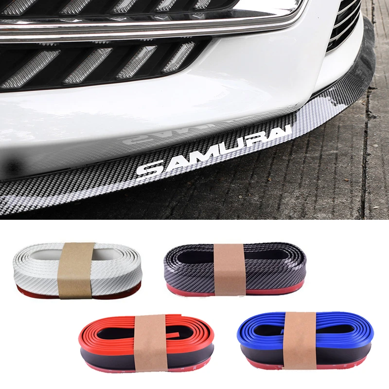 

2.5M Car Bumper Protector Front Lip Carbon Fiber Rubber Car bumper Lip Mouldings Splitter Chin Body Kits Spoiler Auto Exterior