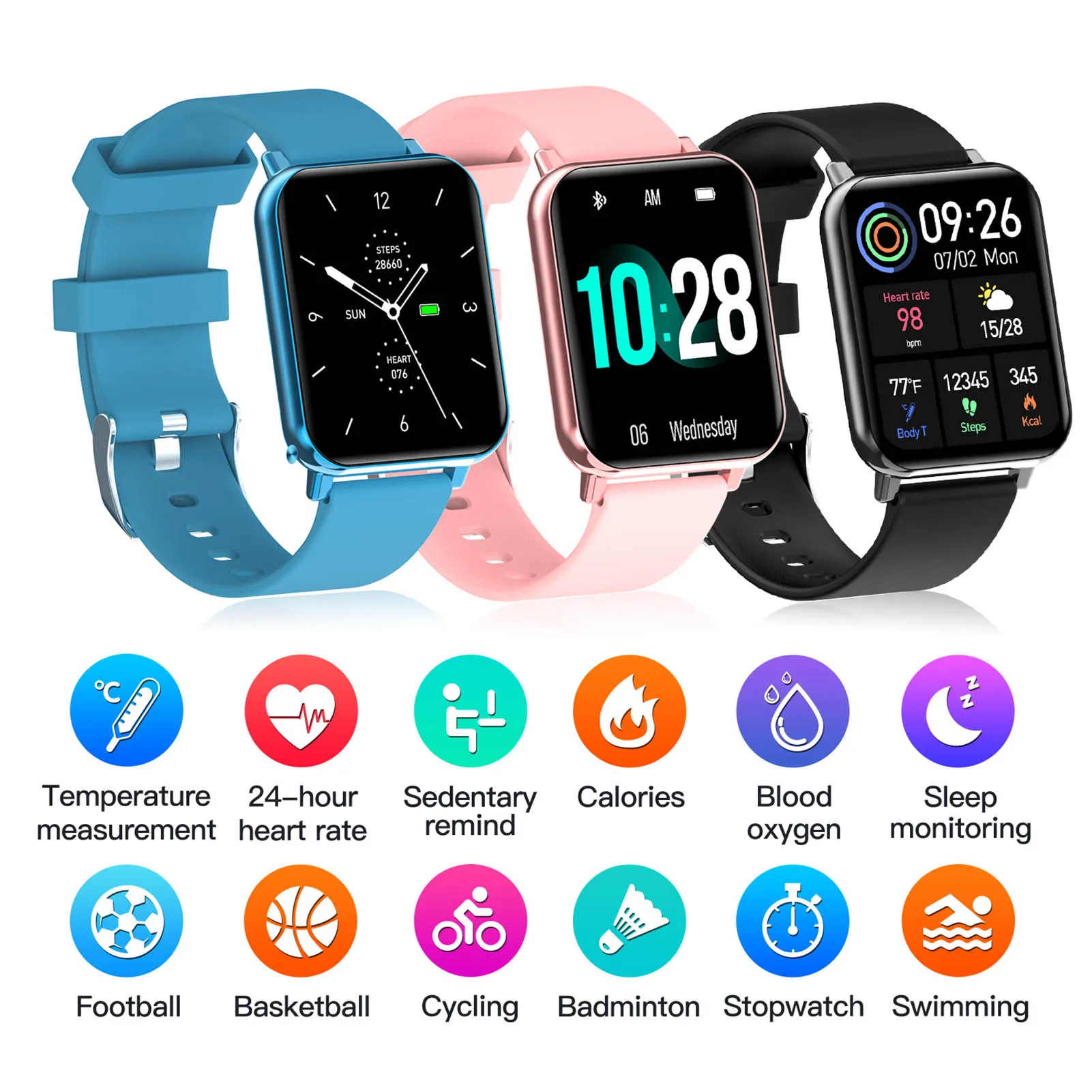

Smart Watch Waterproof Smartwatch For Women Men Sleep Heart Rate Monitor Fits IOS Android System Sport Fitness Watch