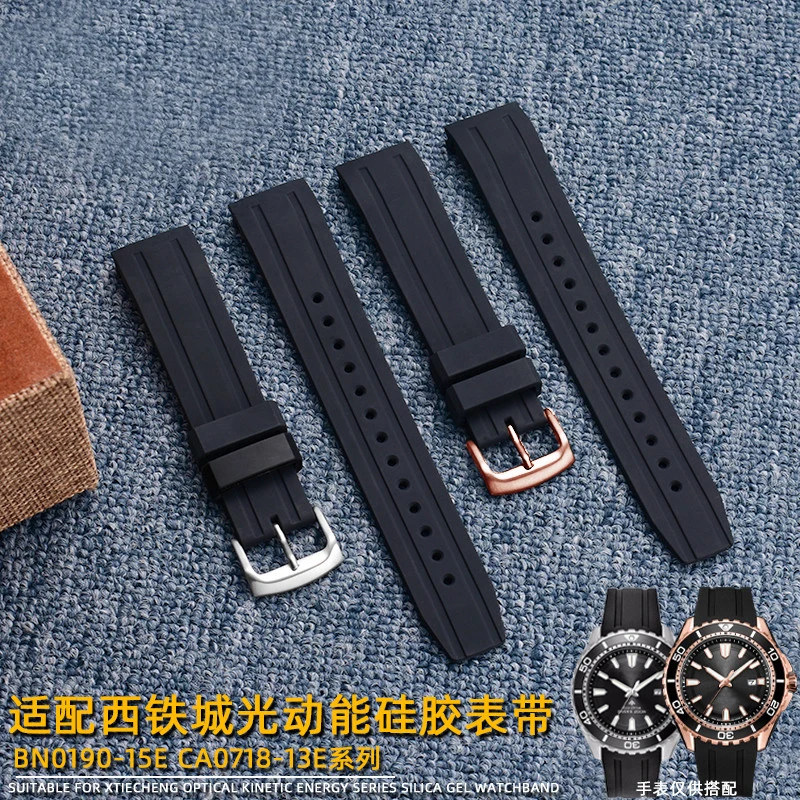 

High quality rubber bracelet suitable for CITIZEN bn0190-15e ca0718-13e 4386 bn0193 men's Silicone Rubber Watch Band 22mm