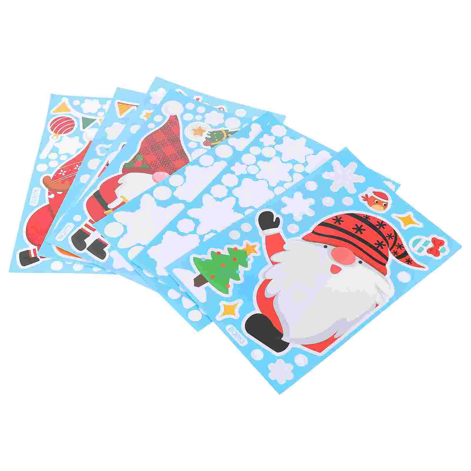 

6Sheets Festival Stickers Christmas Decor Electrostatic Stickers Window Decals for Home Party Door