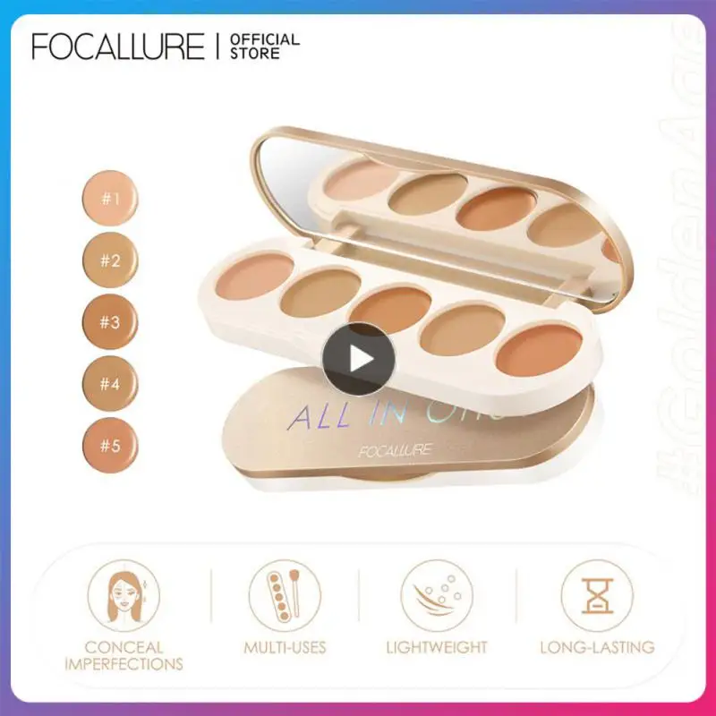 

Cover Acne Spots Dark Circles Concealer Palette Waterproof Concealer Light Lasting High Covering Power 5 Color Concealer