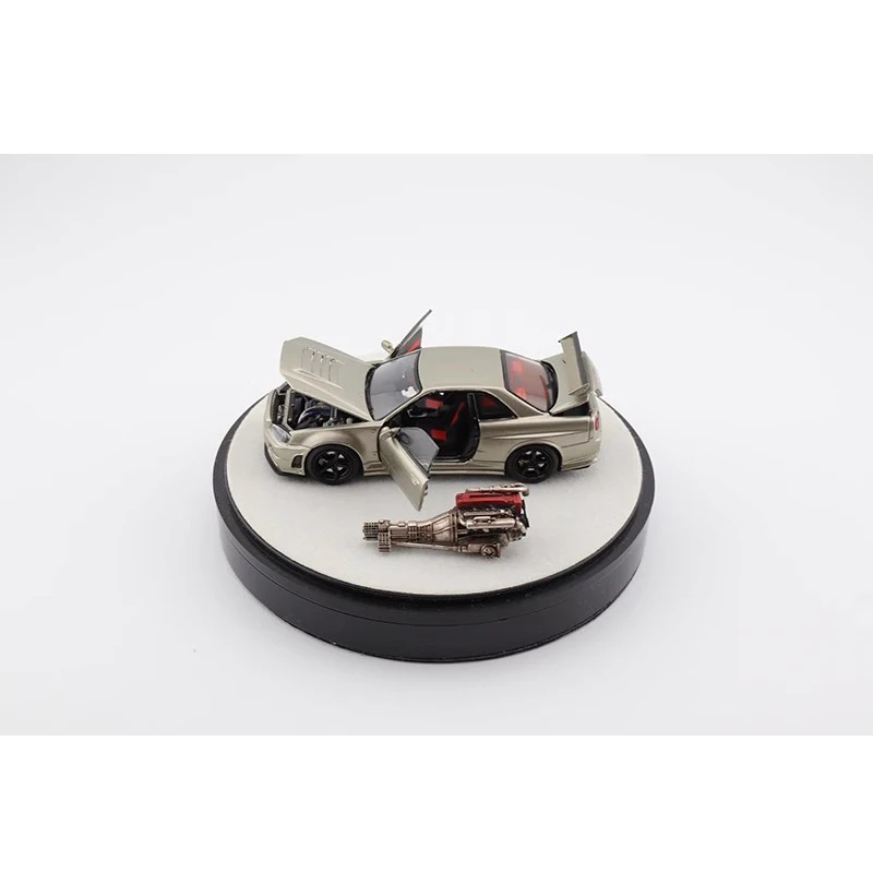 PGM 1:64 GTR R34 Z-TUNE Нефритовый цвет открытая литая модель автомобиля 2024 новые запасы
